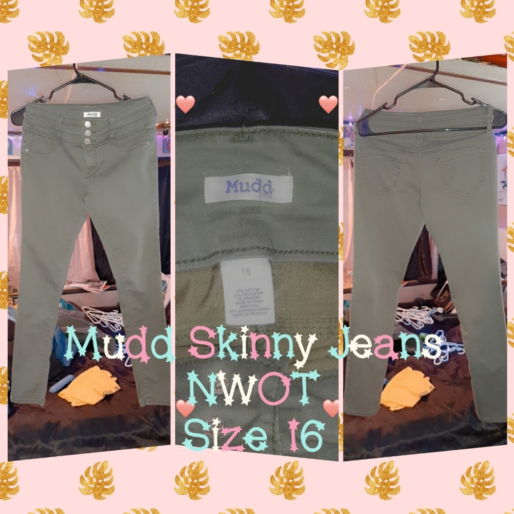 Mudd Army Green Skinny Jeans